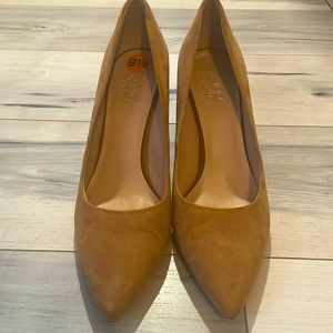 Franco Sarto cognac suede block heel